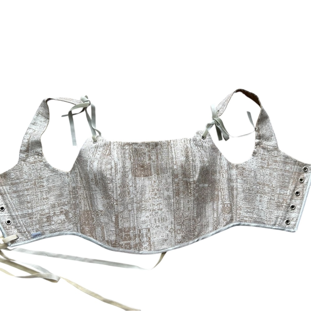 Metallic shiny Crop Top Corset
